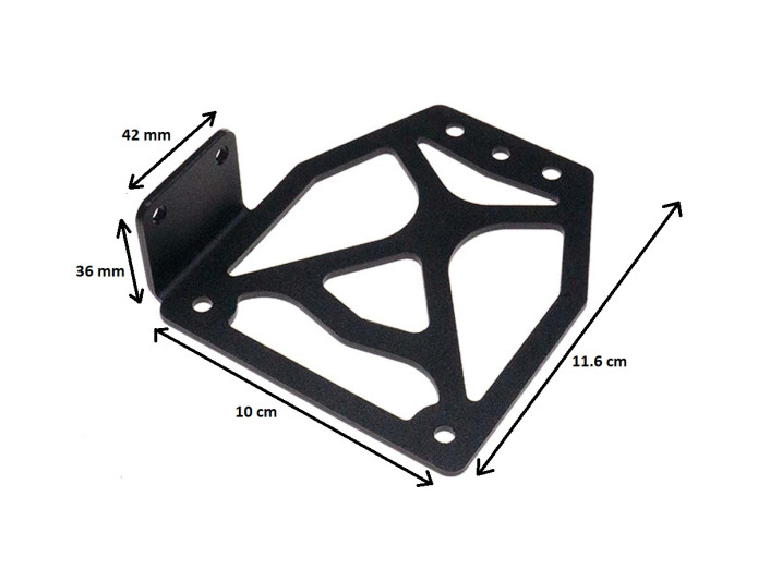 Kennzeichenhalter Universal seitlich Aluminium schwarz